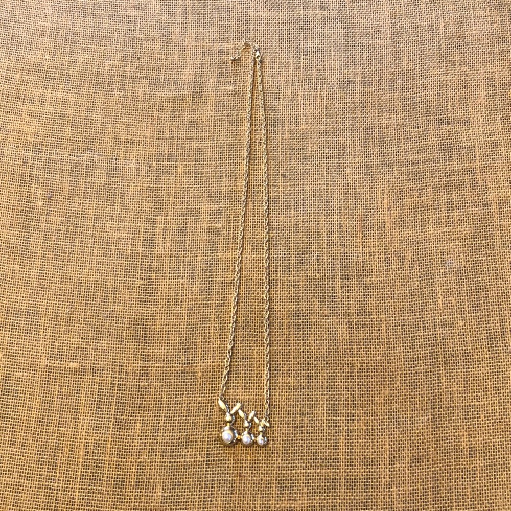 Gold Rabbit Family Long Necklace - Picture 2 of 4